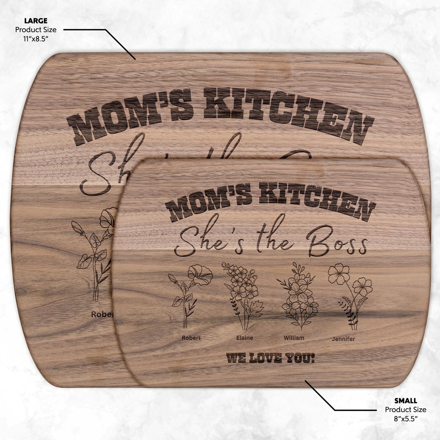 Moms Kitchen, She's the Boss Cutting Board