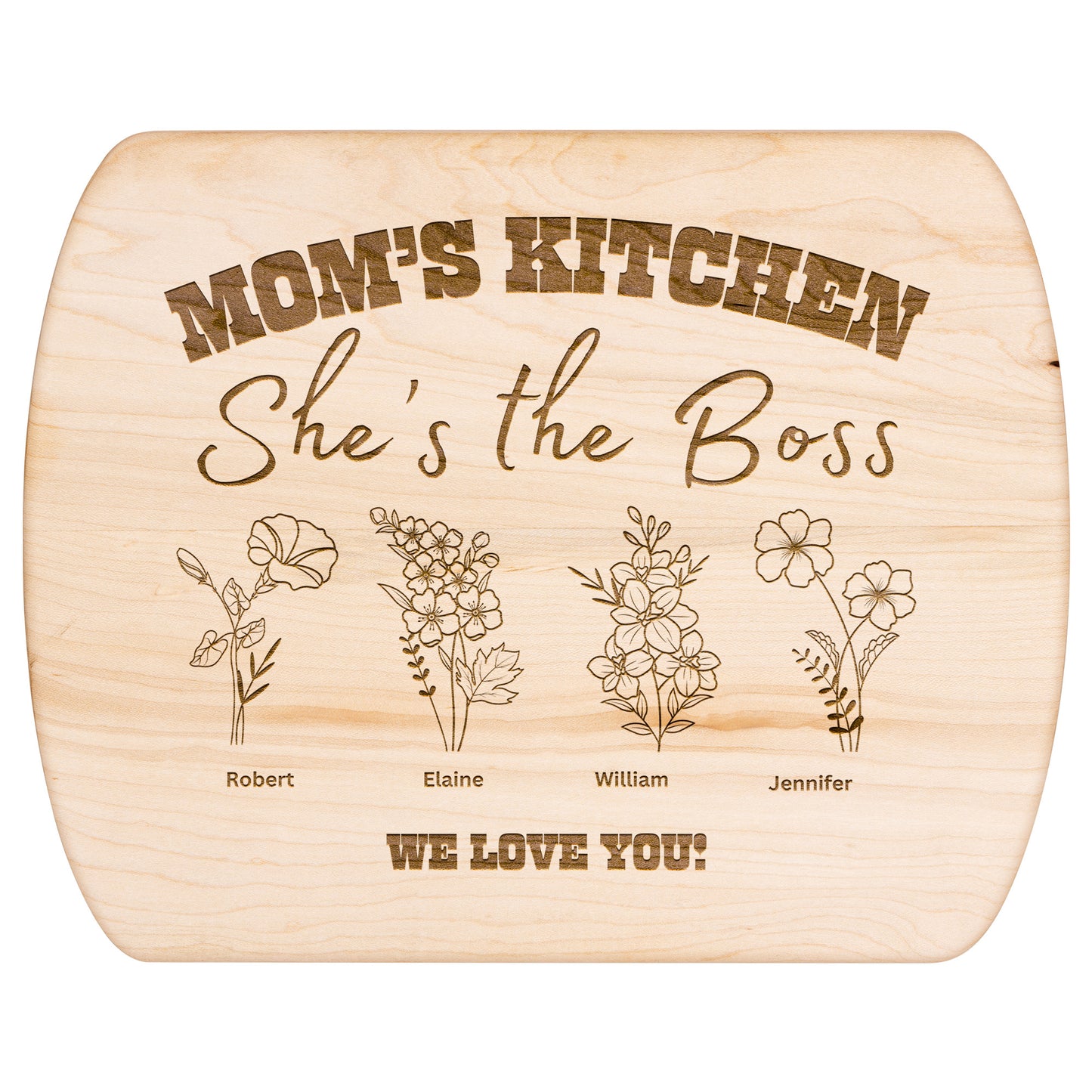 Moms Kitchen, She's the Boss Cutting Board