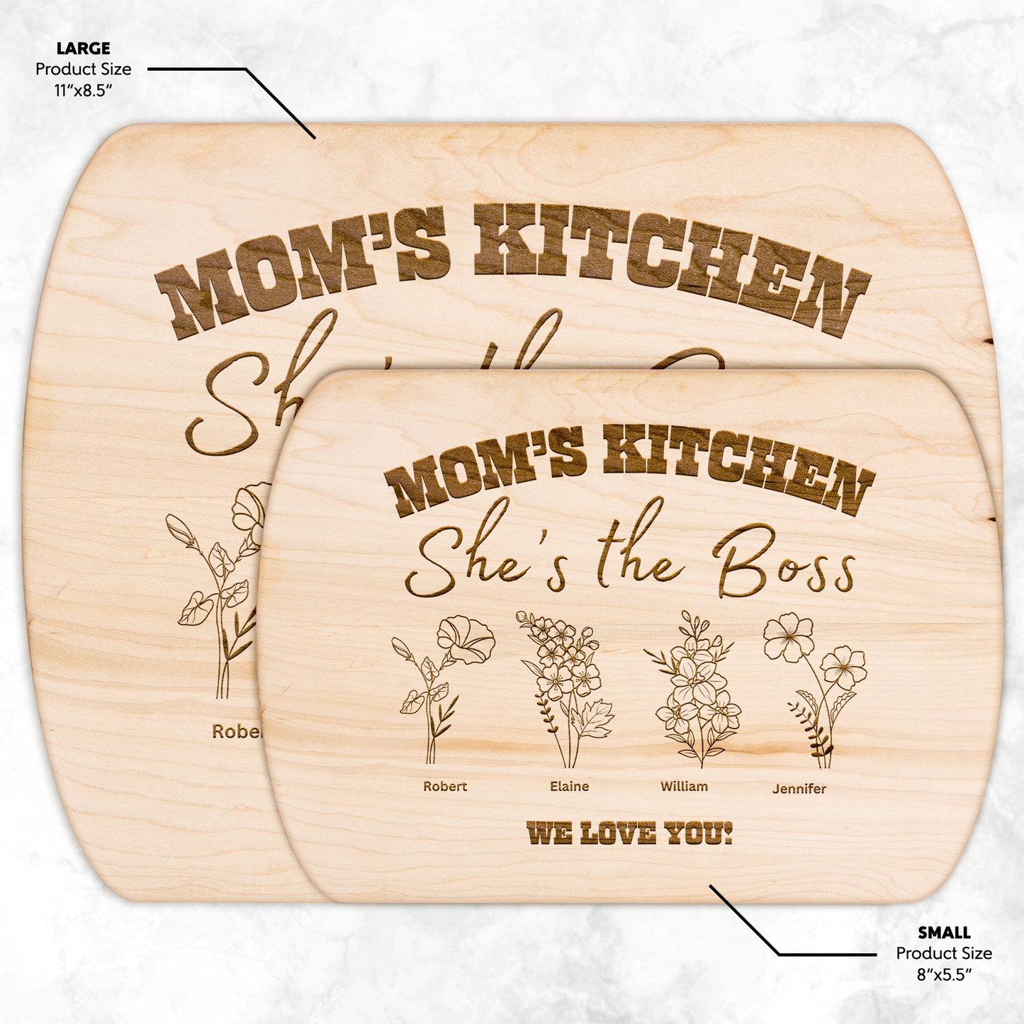 Moms Kitchen, She's the Boss Cutting Board