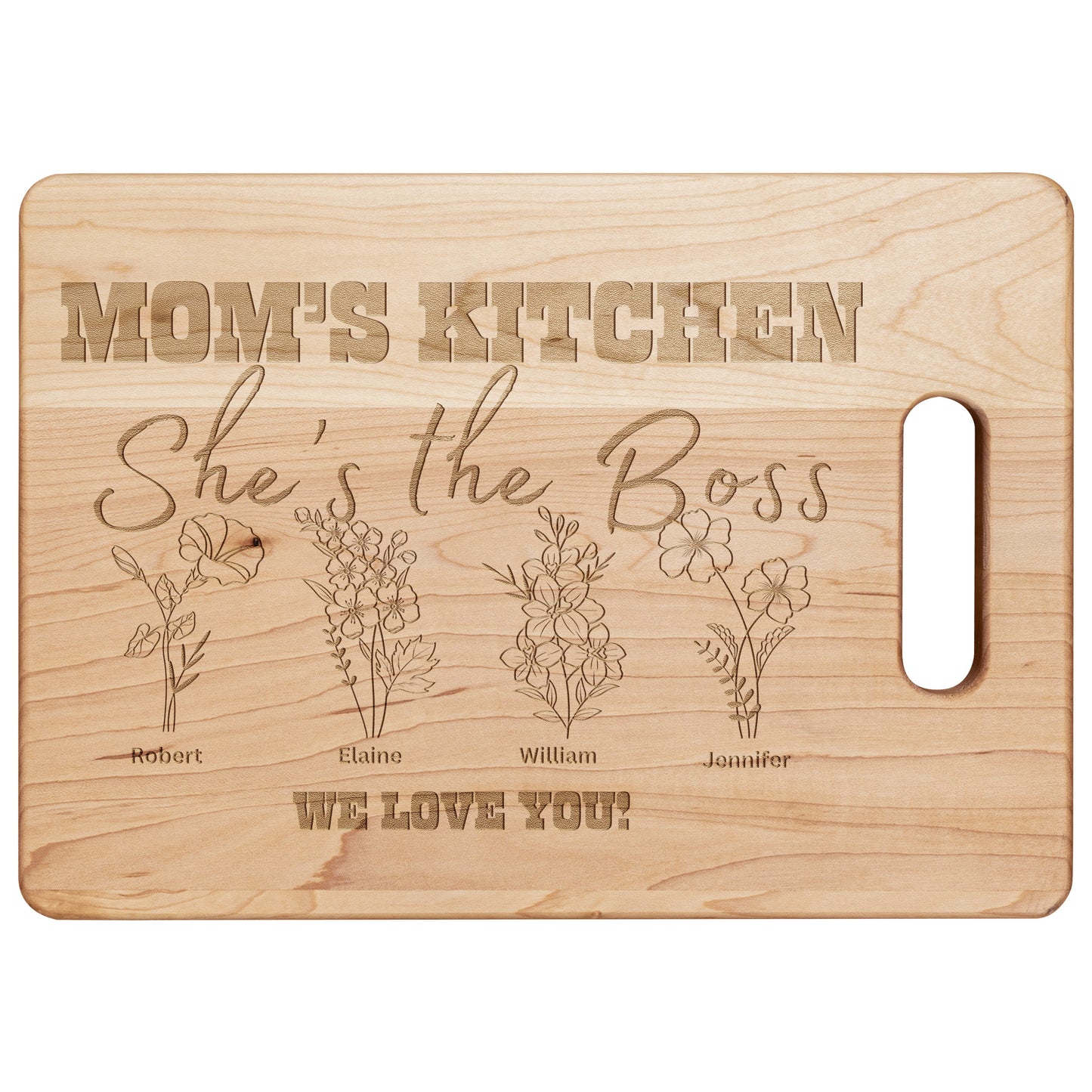 Moms Kitchen, She's the Boss Cutting Board