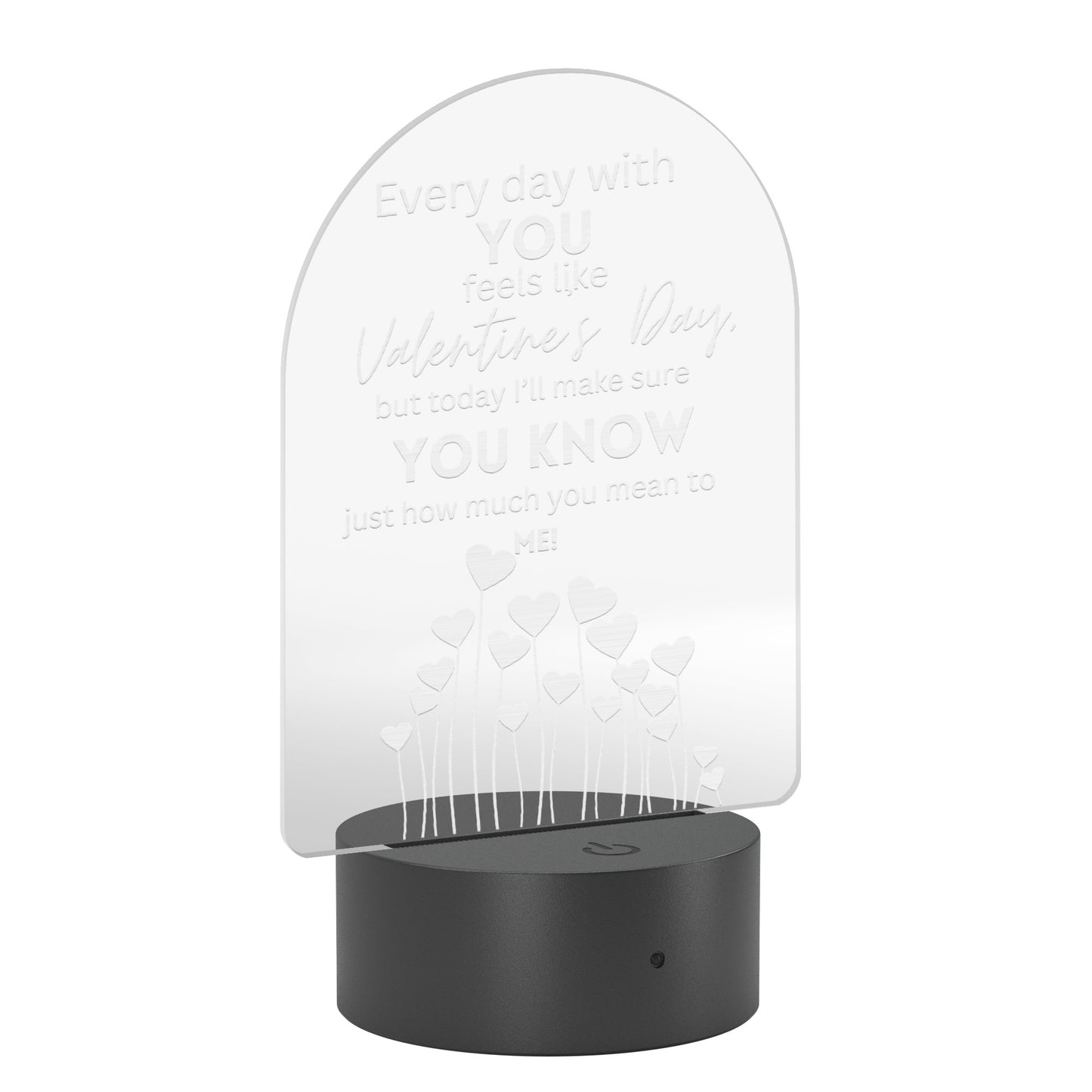 Valentines Day Gift, Personalized Laser-Etched Acrylic LED Light