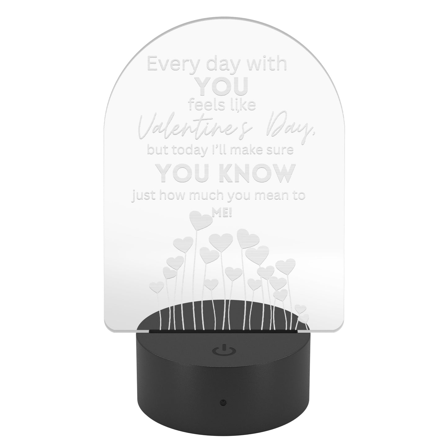 Valentines Day Gift, Personalized Laser-Etched Acrylic LED Light