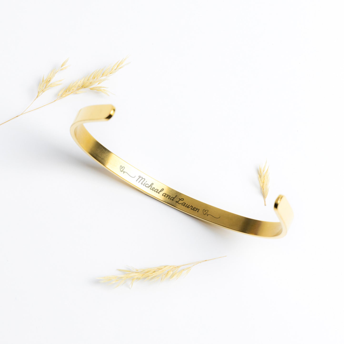 Personalized 18K Gold, Rose Gold, or Silver Cuff Bracelet