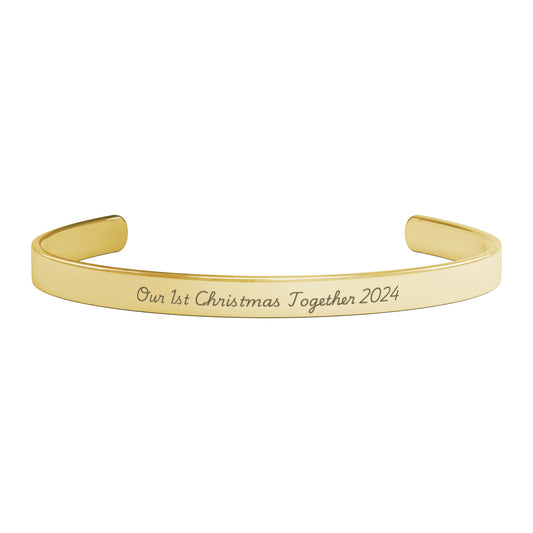 Personalized 18K Gold, Rose Gold, or Silver Cuff Bracelet