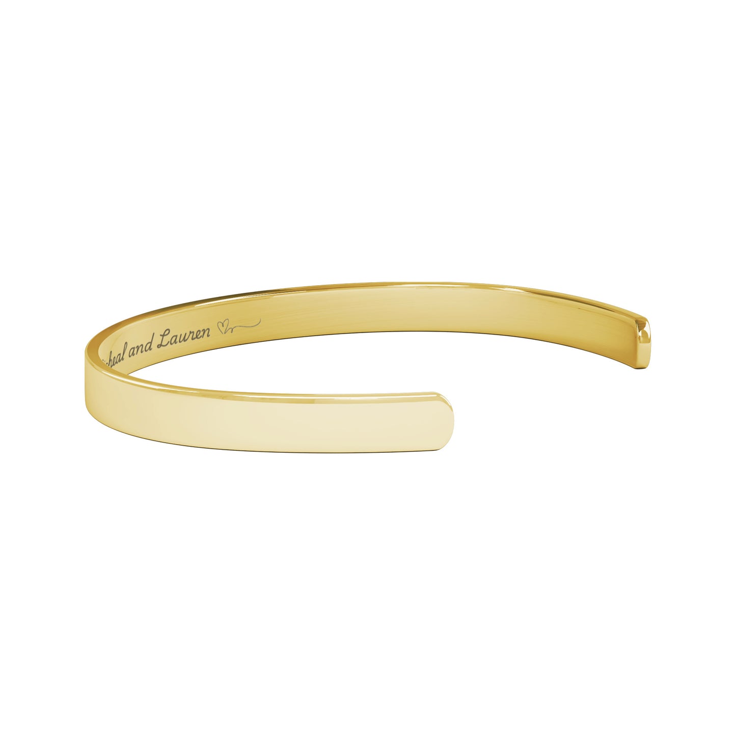 Personalized 18K Gold, Rose Gold, or Silver Cuff Bracelet