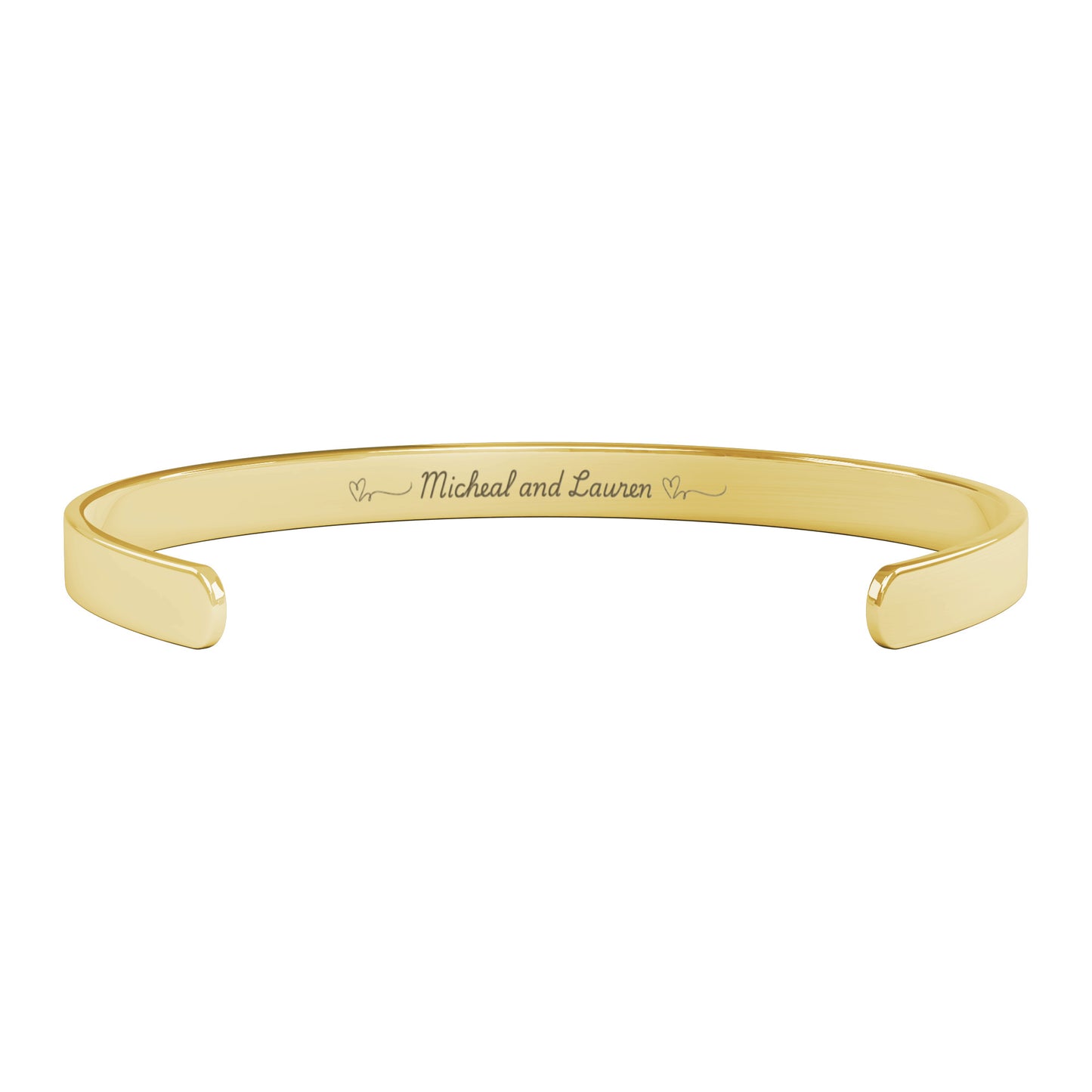 Personalized 18K Gold, Rose Gold, or Silver Cuff Bracelet