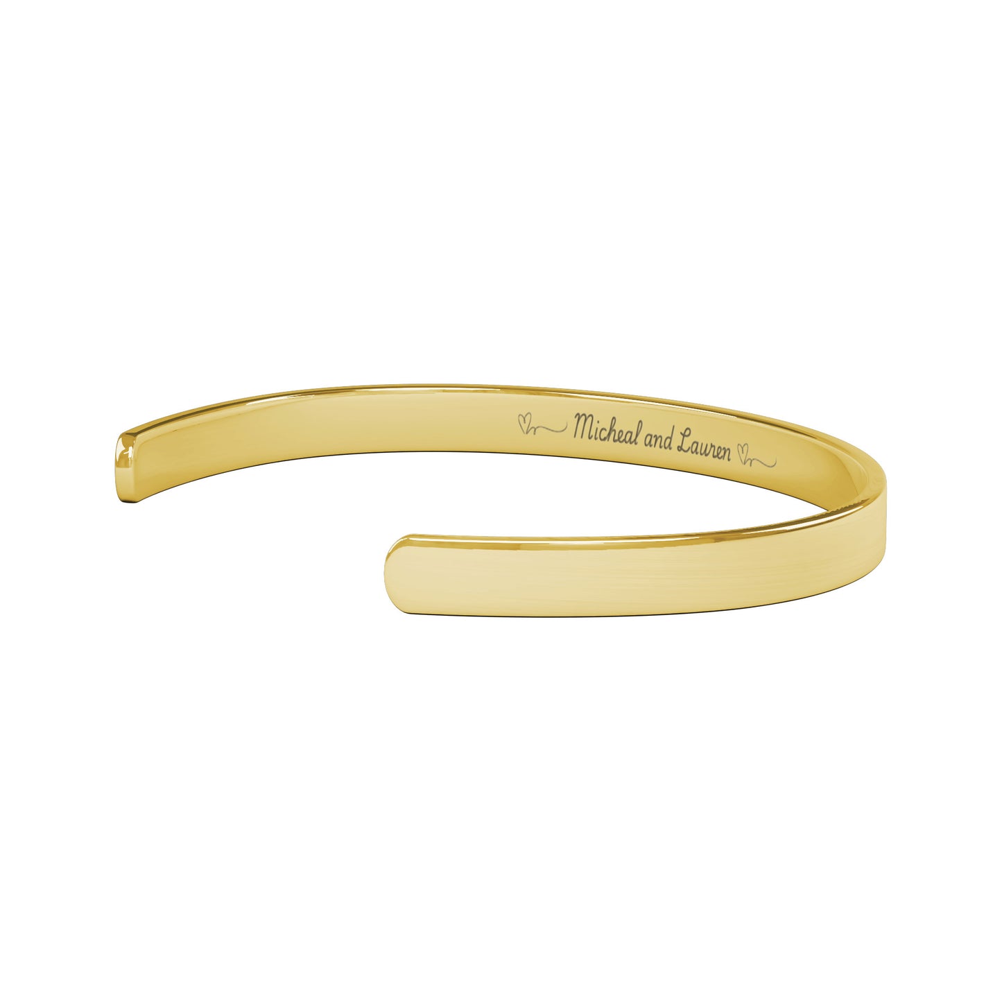 Personalized 18K Gold, Rose Gold, or Silver Cuff Bracelet